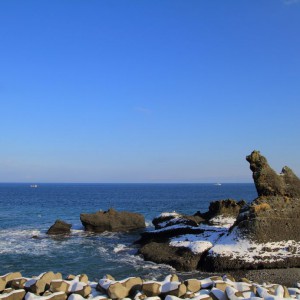 天狗岩と根室海峡