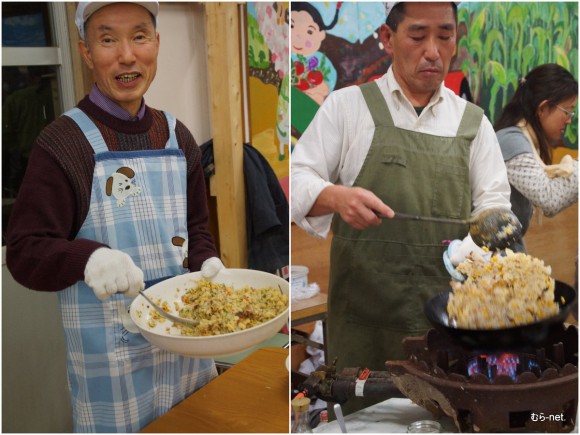 チャーハン交流に来ている上門さん(左)と、鈴木さん