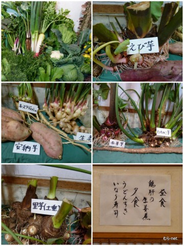 文化展に展示された野菜