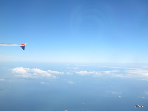 仁川（インチョン）空港を離陸直後に。いってきま～す！！