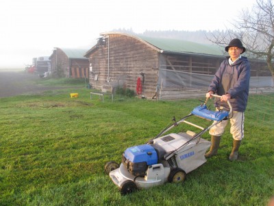 緑餌刈り（この機械で牧草を刈ります）