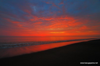 根室海峡の朝焼け