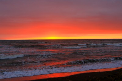 海の朝焼け