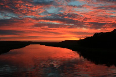 ヤウシュベツ川の夕日