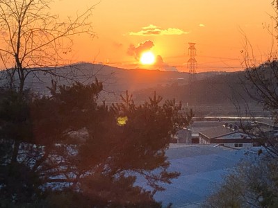 2019年最後の夕日　ー10℃