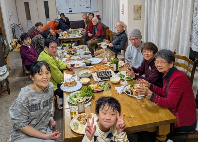 昨年末24日にはクリスマス食事会もやり楽しみました。